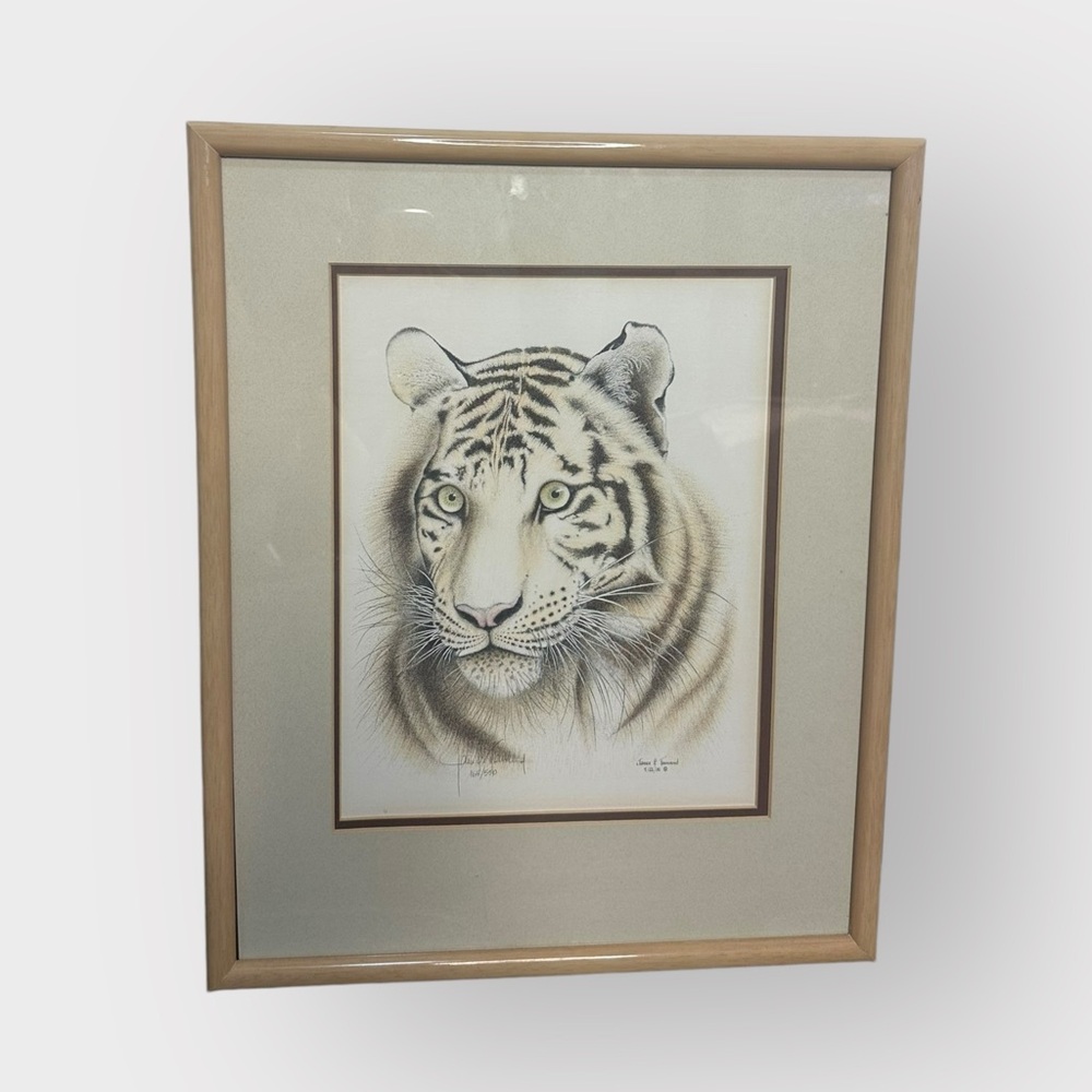 Vintage 1985 Siberian Tiger Signed Print by James P. Townsend